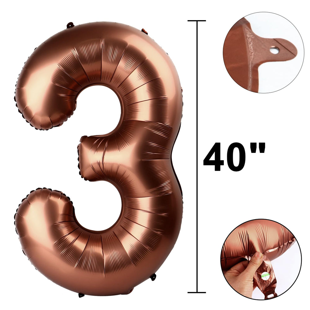 Kelfuoya 40-inch dark brown balloon ideal for weddings and anniversaries.