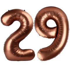 Kelfuoya 40-inch dark brown number 29 balloon for birthdays and anniversaries.