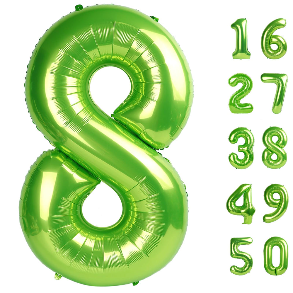 Kelfuoya 40-inch light green number 8 balloon ideal for birthdays and photo backdrops