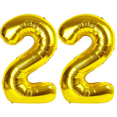 Kelfuoya 40-inch gold number 22 balloon ready for bold birthday decor.