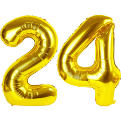 Kelfuoya 40-inch gold number 24 balloon for a striking birthday backdrop.