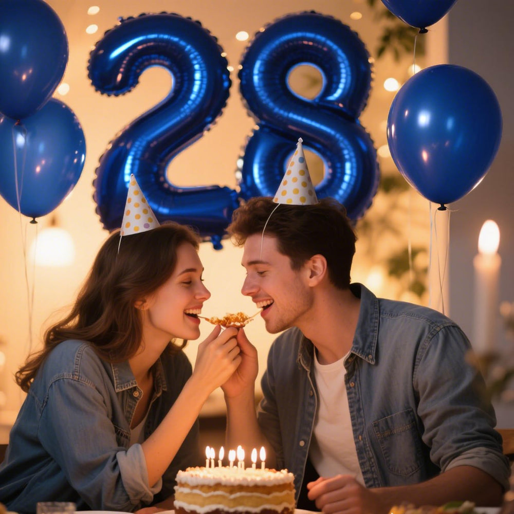 Kelfuoya gold 40-inch number 28 balloon, ideal for milestone celebrations.