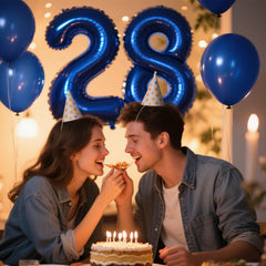 Kelfuoya gold 40-inch number 28 balloon, ideal for milestone celebrations.