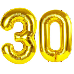 Kelfuoya 40-inch gold number 30 balloon for stunning party backdrops.