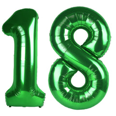 Kelfuoya 40 inch green Number 18 balloon ready for bold party decor