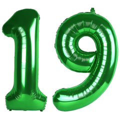Kelfuoya 40-inch green number 19 balloon for a dramatic birthday backdrop