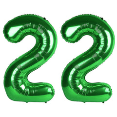 Kelfuoya 40inch green number 22 balloon creates a bold birthday backdrop.