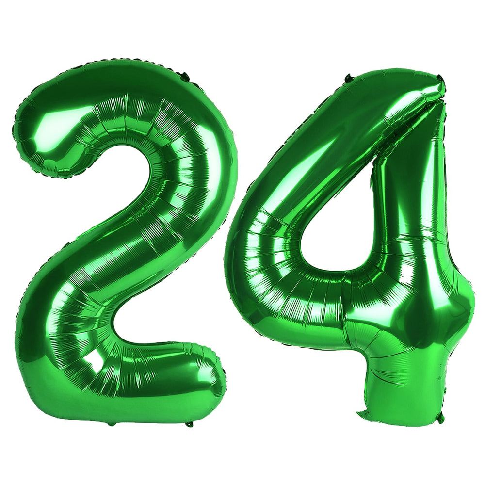 Kelfuoya 40inch green number 24 balloon as a bold birthday centerpiece