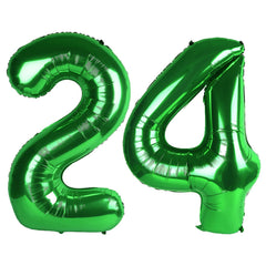 Kelfuoya 40inch green number 24 balloon as a bold birthday centerpiece