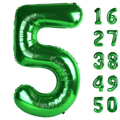Kelfuoya 40 inch green number 5 balloon for vibrant party decor and photos.