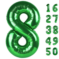 Kelfuoya 40 inch green number 8 balloon ideal for birthday backdrops and photos