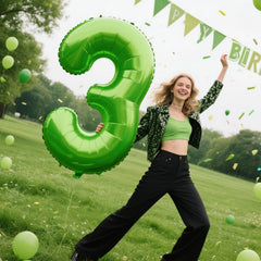 Kelfuoya 40-inch number 3 foil balloon inflation view for easy setup.