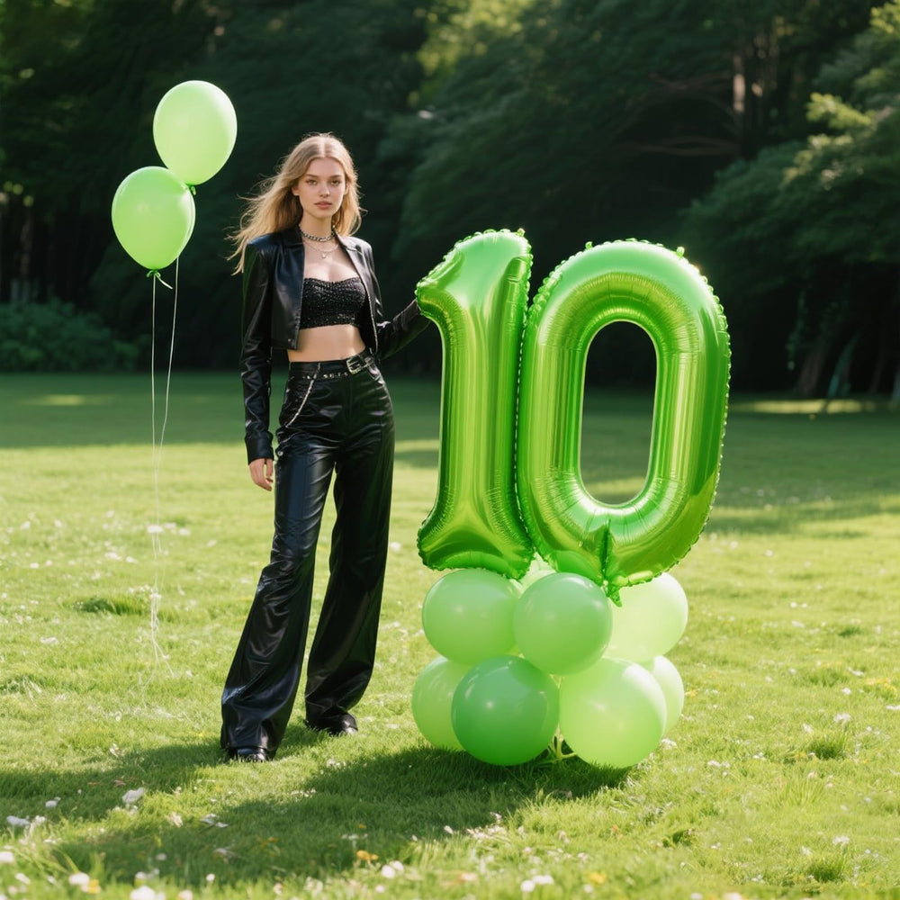 Kelfuoya 40-inch light green number 5 balloon vivid party accent.