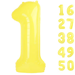 Kelfuoya 40-inch Macaron Yellow Number 1 balloon wall display for a bold birthday backdrop.
