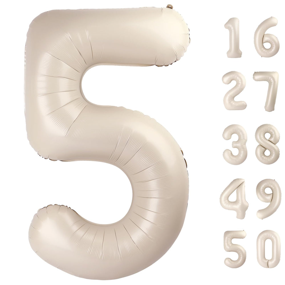 Kelfuoya 40 inch milk white number 5 balloon perfect for birthdays and photo backdrops