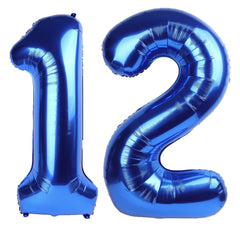 Kelfuoya 40-inch navy blue number 12 balloon adds elegant milestone décor.