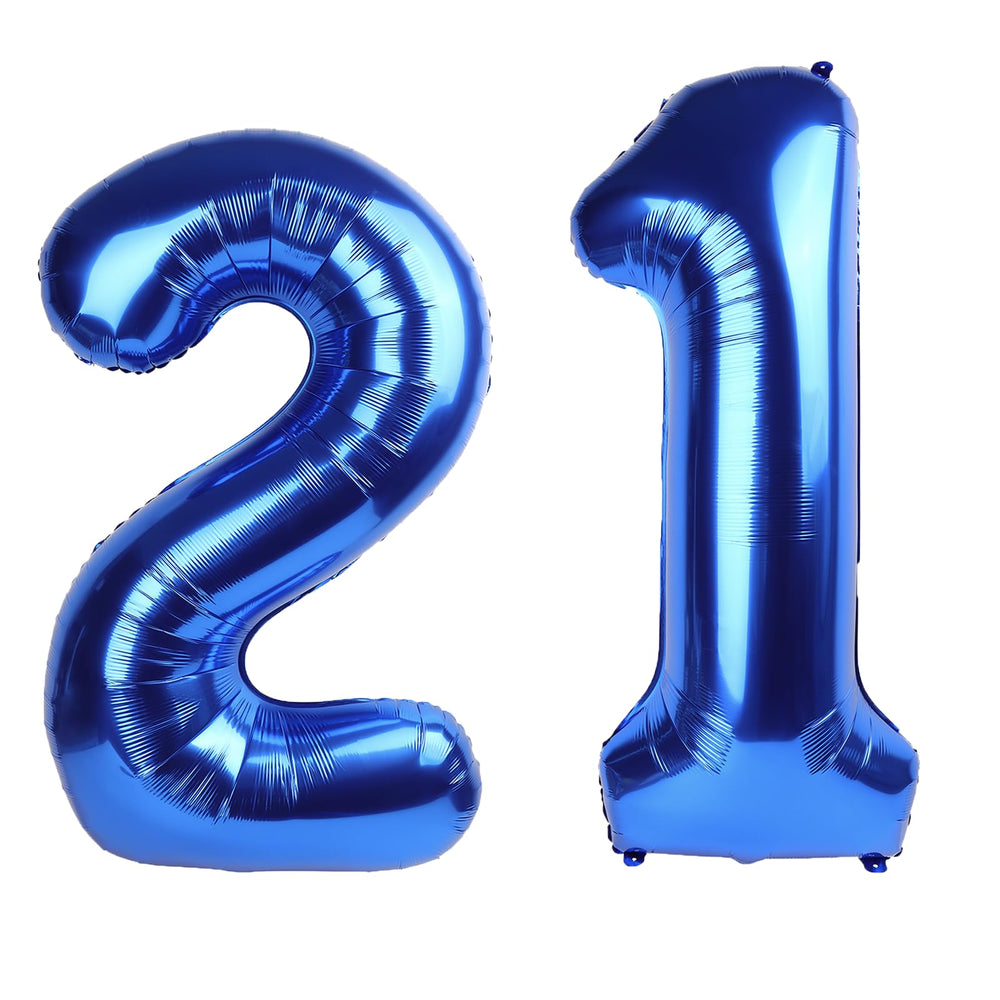 Kelfuoya 40-inch navy-blue number 21 balloon for bold party decor
