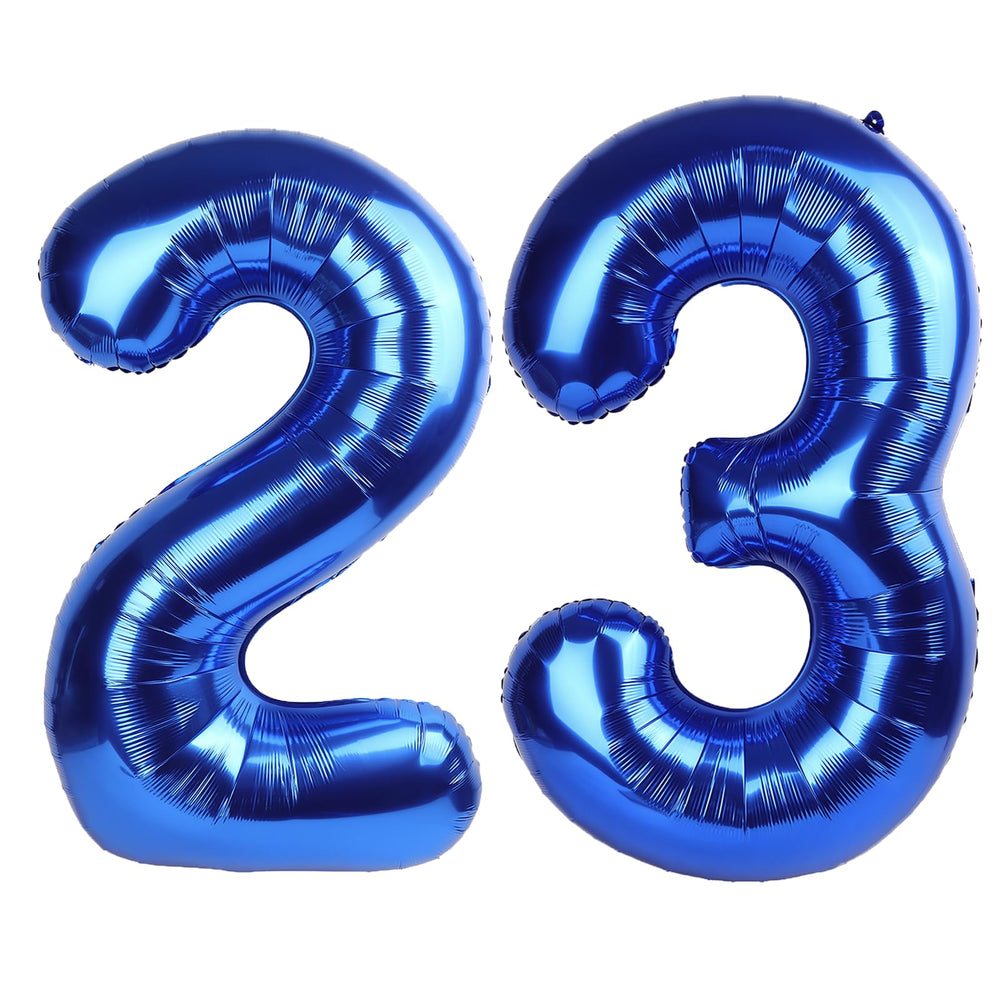 Kelfuoya 40-inch navy blue 23 balloon for a bold birthday backdrop.