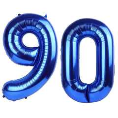 Kelfuoya 40-inch navy blue number 90 balloon, ideal for milestone celebrations and photo backdrops.