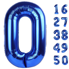 Kelfuoya 40-inch navy blue Number 0 balloon, ideal for milestone photo backdrops.