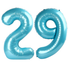 Kelfuoya 40inch light-blue 29 balloon creates bold birthday centerpiece
