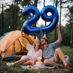 Kelfuoya blue 40-inch number 29 balloon adds bold color to events.