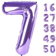 Kelfuoya 40 inch purple number 7 balloon for bold birthday decor and photo friendly backdrop