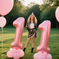 Kelfuoya 40-inch pearlescent pink balloon for elegant party photos