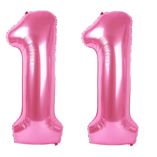 Kelfuoya 40-inch pink number 11 balloon ready for stunning birthday decor.