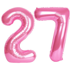 Kelfuoya 40-inch pink number 27 balloon creates a memorable party backdrop