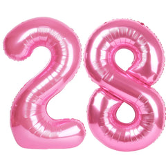 Kelfuoya pink 40-inch number 28 balloon for birthday backdrops and photos