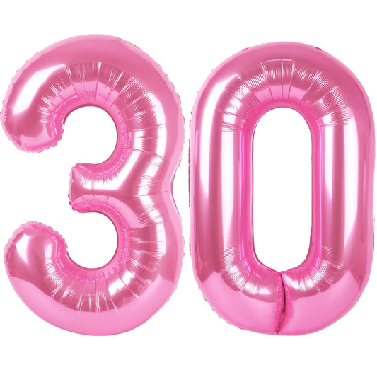 Kelfuoya 40-inch pink number 30 balloon for a stunning birthday backdrop.