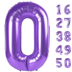 Kelfuoya 40-inch purple 0 balloon serves as a bold photo backdrop and party focal point.