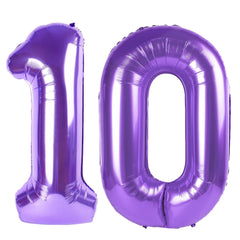 Kelfuoya 40-inch purple number 10 balloon as a bold centerpiece for birthdays and anniversaries