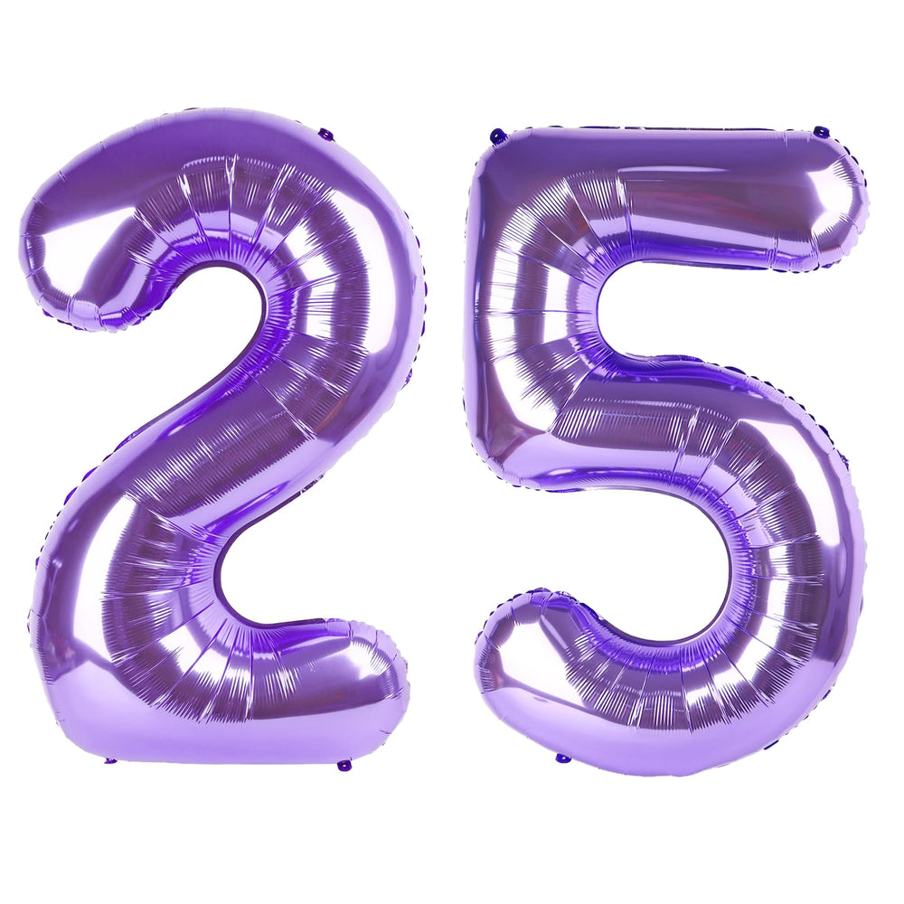 Kelfuoya 40-inch purple number 25 balloon for bold milestone photos.