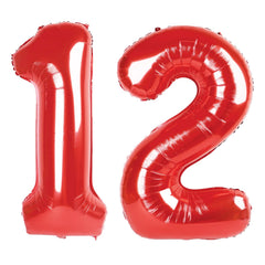 Kelfuoya 40-inch red number 12 balloon for bold birthday décor and photo moments.
