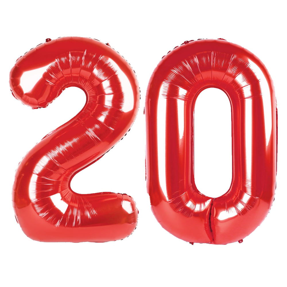 Kelfuoya 40inch red number 20 balloon for festive milestones