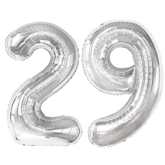 Kelfuoya 40-inch silver number 29 balloon for bold birthday or anniversary decor