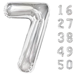 Kelfuoya 40 inch silver number 7 balloon for milestone photos
