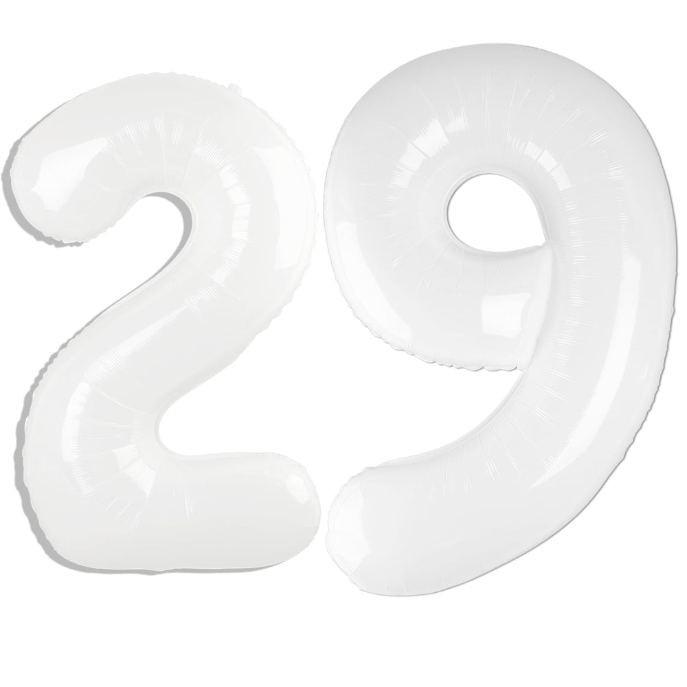 Kelfuoya 40-inch white number 29 balloon for milestone celebrations