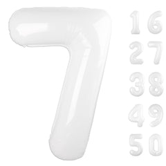 Kelfuoya 40-inch white number 7 foil balloon for milestone celebrations.