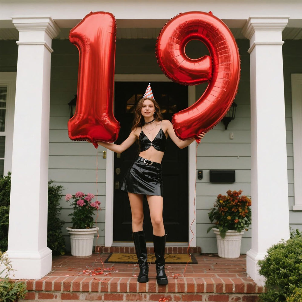Kelfuoya 40-inch number 9 balloon creates a dramatic centerpiece for celebrations.