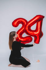 Kelfuoya big number balloon 40in red for photo-worthy decor.