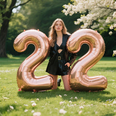 Kelfuoya birthday decor rose gold 22 balloon indoors