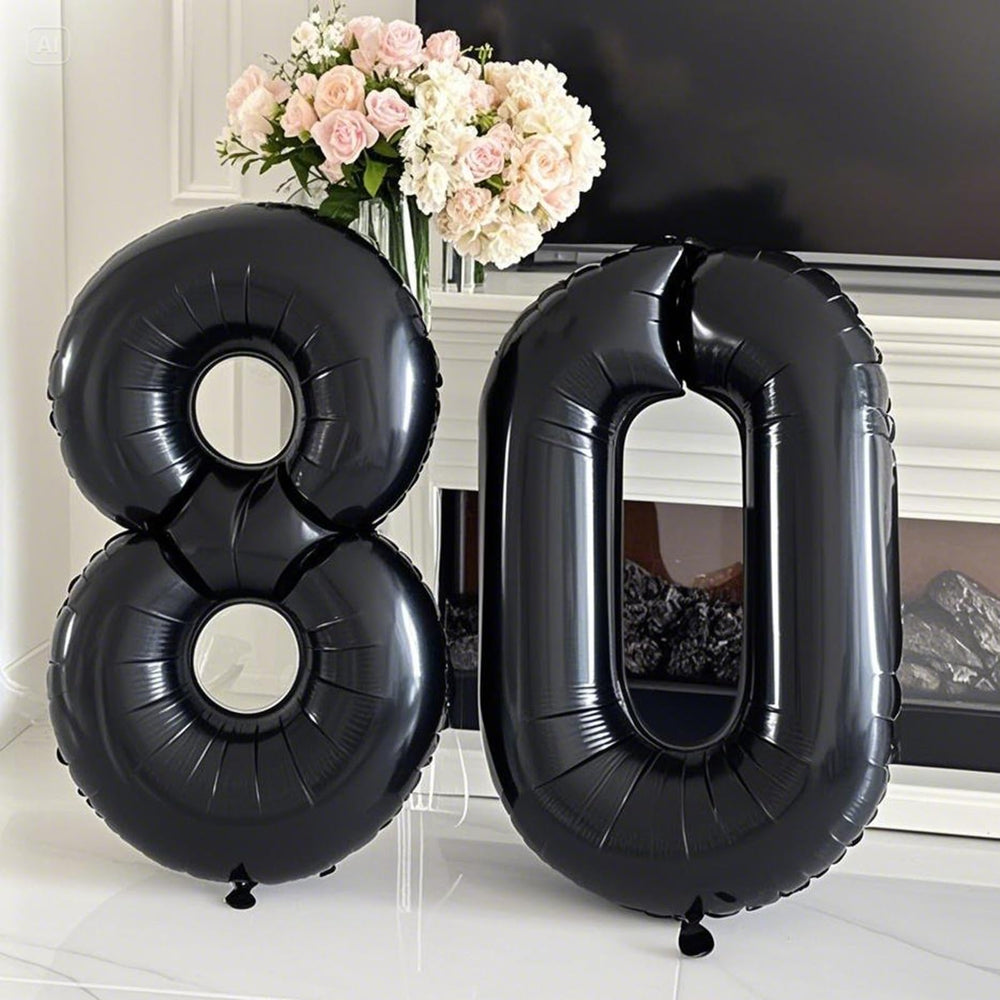 Kelfuoya black 80 balloon decor for weddings or anniversaries.