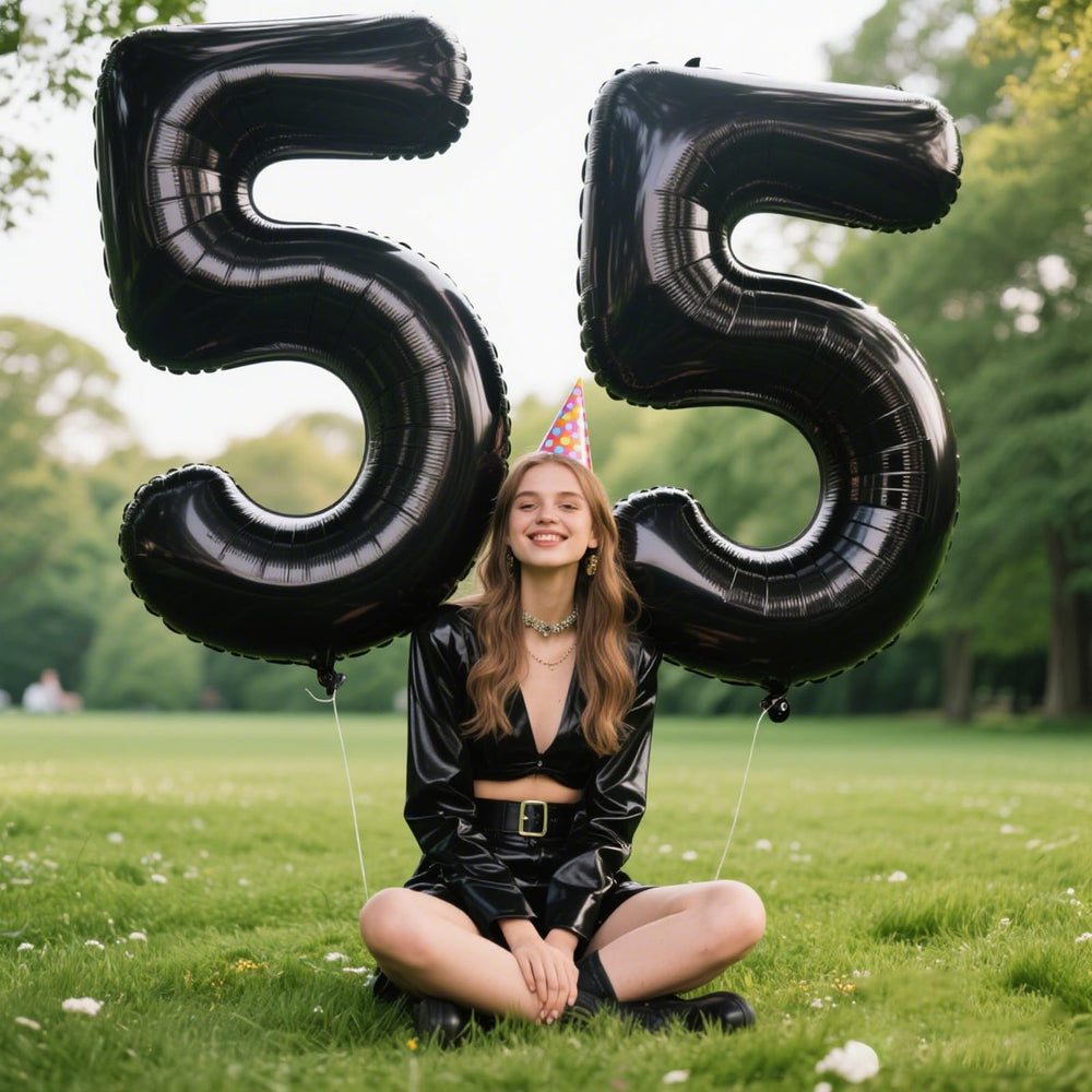 Kelfuoya black number 5 balloon wall decor for indoor parties