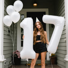 Kelfuoya blue 40inch number 17 balloon enhances colorful party themes