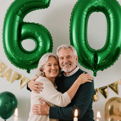 Kelfuoya blue 60-number balloon, versatile party centerpiece for indoor events.