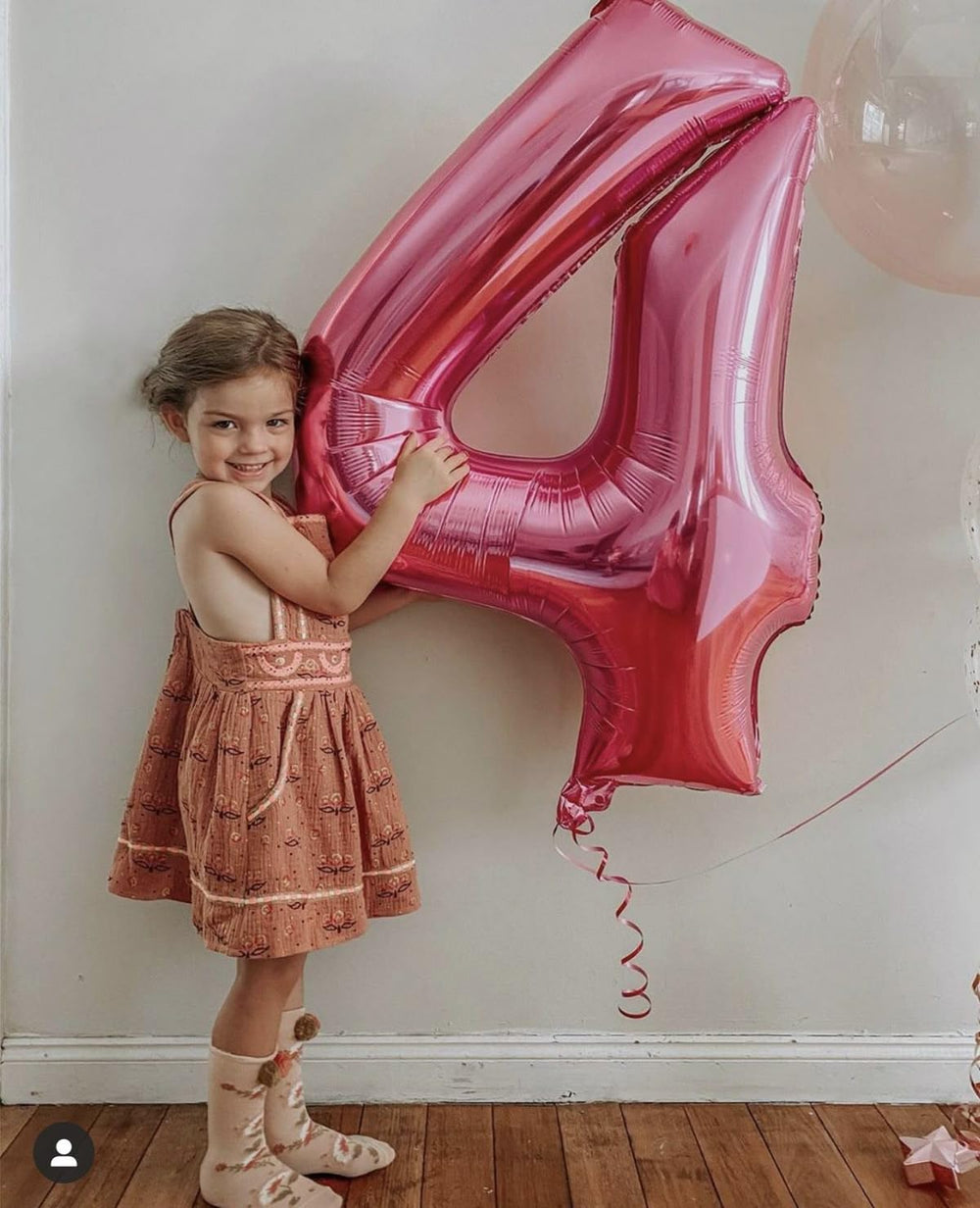Kelfuoya pink number balloons with other colors for versatile themes