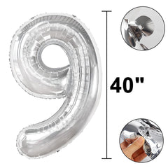 Kelfuoya color options for coordinating themes with silver number balloons.